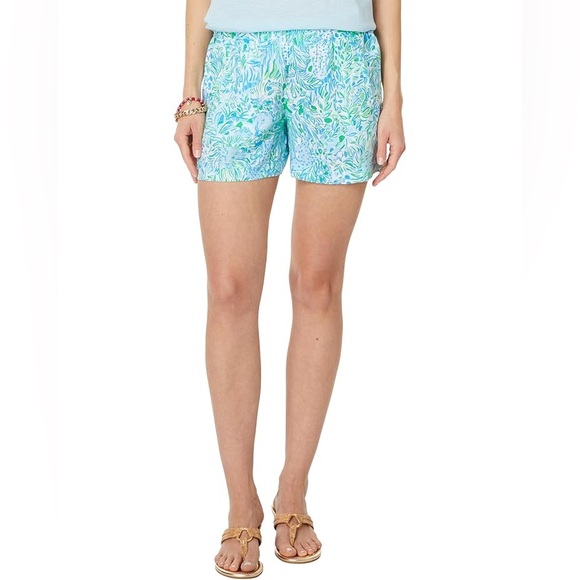 Lilly Pulitzer Pants - Lilly Pulitzer Lilo Linen Shorts in the Hydra Blue Dandy Lions print
